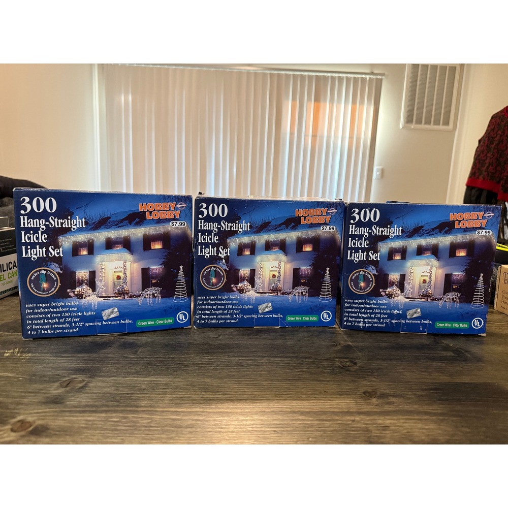 Hobby Lobby 300 Hang-Straight Icicle Light Set 28ft Indoor Outdoor Price for all